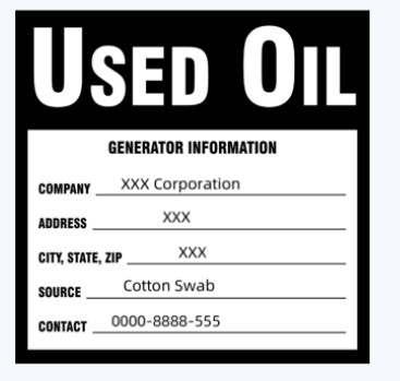 korišteni primjer oznake naftnog opasnog otpada.png